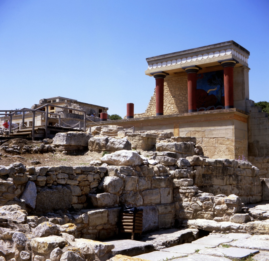 Restorated part of the palace at Knossos